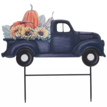 Vintage Metal Truck Garden Yard Lawn Stake Fall Outdoor Flowerbed Autumn... - $20.78