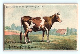 Victorian Trade Card Domestic Sewing Machine Co Prize Jersey Cow Rarity ... - £10.87 GBP