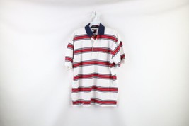 Vintage 90s Tommy Hilfiger Mens Medium Striped Short Sleeve Rugby Polo Shirt - £31.51 GBP