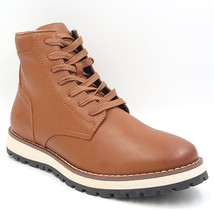 Alfani Men Combat Hiker Boots Andres Size US 7.5M Tan Brown Faux Leather - $52.47