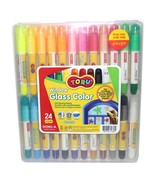 Window Glass Color Crayon Marker Washable Paper Aqua Non-Toxic 24 Colors - £31.92 GBP