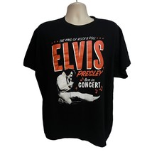 Elvis Presley Black Graphic Band T-Shirt 2XL King of Rock &amp; Roll Live in Concert - £19.41 GBP