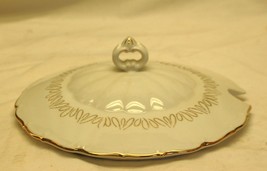 Czechoslovakia Soup Tureen Lid Gold Abstract Loops &amp; Trim - £23.45 GBP