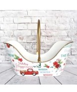 Pioneer Woman ~ Metal ~ Holiday Basket w/Handle ~ 7&quot; x 14&quot; x 15&quot; ~ WHITE... - $37.40