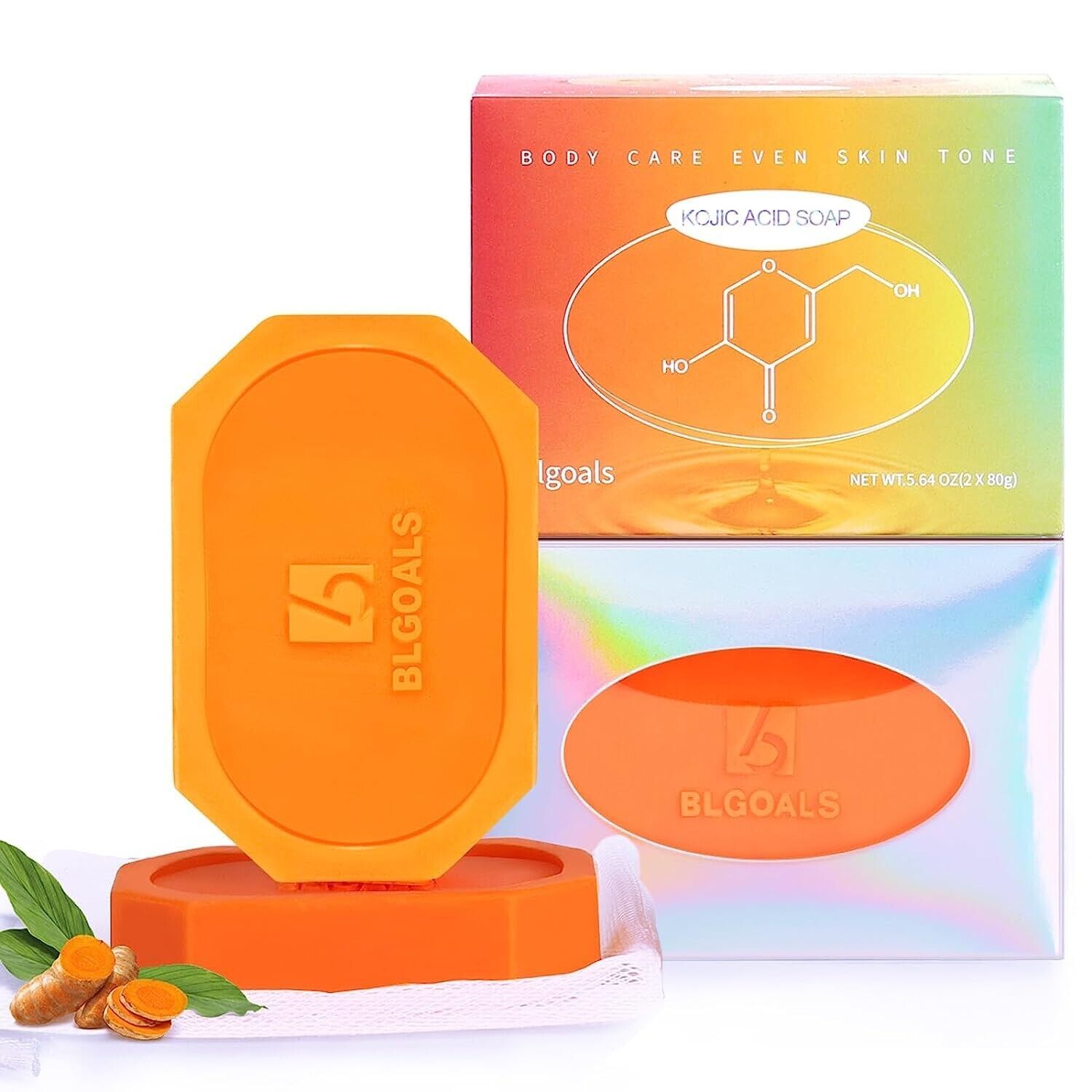 Primary image for 2x Kojic Acid Soap, Turmeric Soap Contains Turmeric, Retinol, Shea Butter, Oats