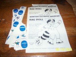 1980 Chiquita Winter Olympic Mascot Rag Doll Sheet Plus Stickers - $468.48 MXN