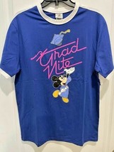 Disney Parks Grad Night Nite Ringer Adult L Large TShirt Mickey Mouse Graduation - £25.68 GBP