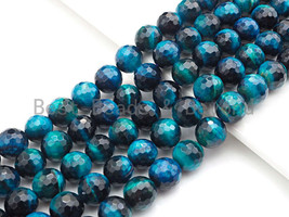 High-Quality Natural Blue Tiger Eye - 8/10/12/14mm Round Faceted Beads, SKU#UA35 - $8.50+