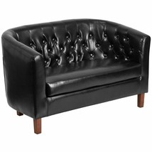 Bowery Hill Tufted Loveseat In Black - £648.73 GBP