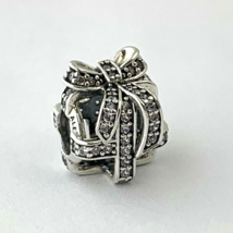 Authentic PANDORA All Wrapped Up Sterling Silver Charm, 791766CZ, New - £37.95 GBP