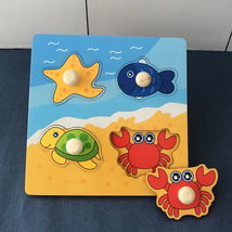 Children Hand Scratch 3D Wooden Board Baby Cartoon Montessori Early Education Fa - £14.41 GBP+