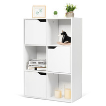 6 Cube Bookcase Side Cabinet Wood Storage Shelves Room Divider Organizer White - £100.64 GBP