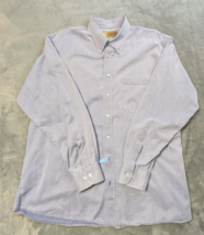 Paul Stewart Blue Button Down Shirt Mens Size XL Vintage Made in USA - £12.86 GBP