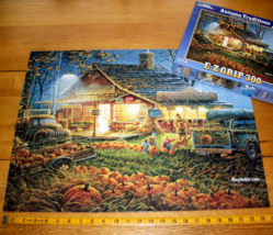 Jigsaw Puzzle 300 Large EZ Grip Pcs Autumn Traditions Terry Redlin Art Complete - £10.66 GBP