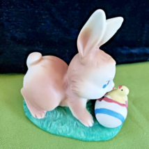 Porcelain Rabbit and Newly Hatched Chick 3 1/2 Tall Philippines Easter Spring - £5.46 GBP