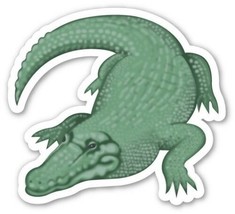 15x13cm Shaped Vinyl Sticker laptop emoji crocodile reptile alligator an... - $5.45