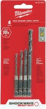 MILWAUKEE 48-89-4444 Milwaukee Shockwave Impact Hex Shank Drill Bit Set (4 Bits) - £8.12 GBP