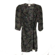 Womens Size XS Parker Pure Silk Dark Floral Ruffle Accent True Wrap Mini... - $42.13