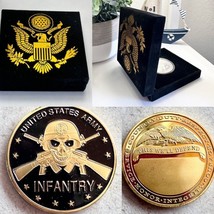 Us Army Infantry Challenge Coin With Beautiful Velvet Case - £15.95 GBP