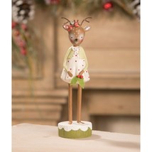 7.5&quot; Bethany Lowe Lauritsen Reindeer Girl Holly Polka Dot Christmas Figu... - $33.99