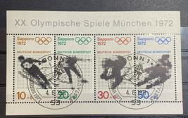 1972 German Block Of 4 Post Stamps Of 20th Munich Olympic Games Sapporo - £6.23 GBP
