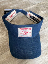 True Religion Buddha Logo Patch Adjustable Denim Visor Hat - $15.00