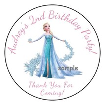 12 Personalized Frozen Birthday Party Stickers Favors Labels tags 2.5&quot;  Elsa - £9.58 GBP
