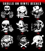 Skulls Vinyl Decal Sticker Car Window Bumper Death Head Skeleton Bonds Pirates - £4.58 GBP+