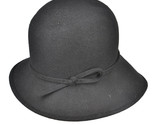 ROSE Womens Hat Luxury Hat Black 100% Wool Size 57 CM MADE IN ITALY - $121.48