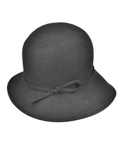 ROSE Womens Hat Luxury Hat Black 100% Wool Size 57 CM MADE IN ITALY - £95.43 GBP