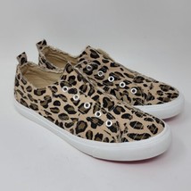 Corkys Women&#39;s Sneakers Sz 10 Babalu Slip On Canvas Leopard Shoes - $26.24