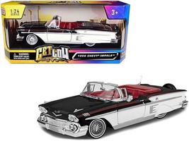 1958 Chevrolet Impala Convertible Lowrider Black and White with Red Interior &quot;G - £35.65 GBP