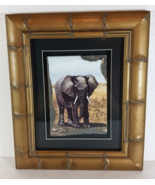 AFRICAN ELEPHANT 3D 11" X 13" Gold Framed Art Print Home Decor Wall Picture - $92.79
