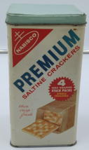 Vintage Nabisco Premium Saltine Crackers Tin With Lid No Barcode Made in USA - $49.49