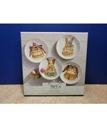 Pier 1 Imports Set of 4 Assorted Porcelain Bunny Rabbit Salad Plates New... - £51.07 GBP