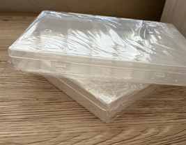 2 PACK 24M Clear Plastic Durable Case Storage Box 8.3&quot; X 6&quot; X 1&quot; NEW - £12.68 GBP