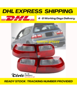 NEW! Red &amp; Clear Rear Tail Light Lamp For Honda Civic 92-95 EG6 3Dr Hatc... - $258.46 CAD