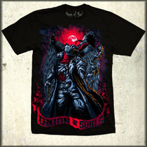Union Of Souls Gunslinger Skeleton Grim Reaper Cowboy Western Mens T Shirt Black - £19.97 GBP