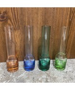 Vintage Set of 4 Jewel Color Cordial/Shot Glasses Test Tube Look - $27.42 CAD