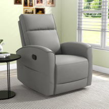 30.7&#39;&#39; Wide Modern and Overstuffed Soft Vegan Leather Manual Swivel and ... - $239.99
