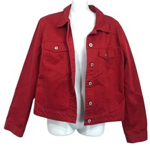 Gap Womens Red Colored Denim Jacket 100% Cotton Large - £35.37 GBP