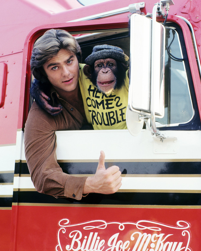 Greg Evigan 16x20 Poster B.J. and the Bear Monkey in Truck