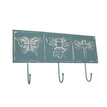 Blue Metal Vintage Bug Wall Hook Decorative Hanging Coat Towel Rack Home Decor - £21.89 GBP