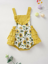 NWT Sunflower Baby Girls Sleeveless Ruffle Romper Jumpsuit - £8.78 GBP