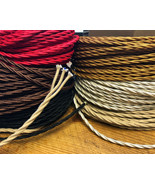 20' Twisted 3-Wire Cloth Covered Cord, 18ga. Vintage Lamps Antique Light... - $28.81