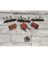 Lot of 7 Halloween Decor Lemax Bone Fence Set x3 Spiderweb Benches Wheel... - $23.23 CAD