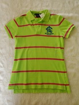 NWT Ralph Lauren Sport Green Pink Striped Polo Shirt Misses Size S Cotton - £23.21 GBP
