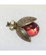 AJC Topaz Pink Bee Beetle Bug Brushed Engraved Body Tack Pin Brooch .85&quot;... - $19.59