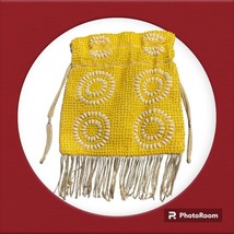 Vintage antique beaded purse 1920’s-1930’s yellow - $35.53