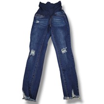 Bella Vida Maternity Jeans Size Small W26&quot;xL26&quot; Skinny Jeans Stretch Distressed - £20.12 GBP
